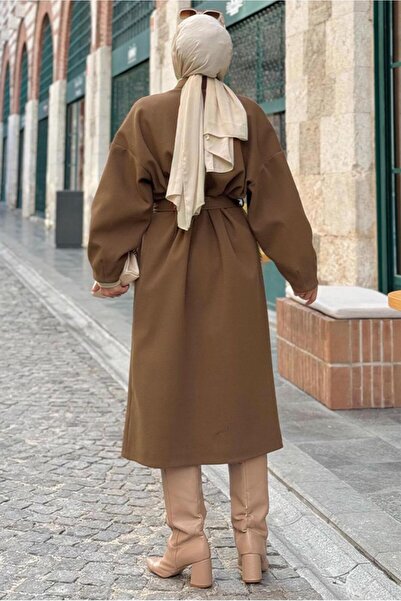 TRENDTESETTÜR Brown Belted Women's Coat - t 5687