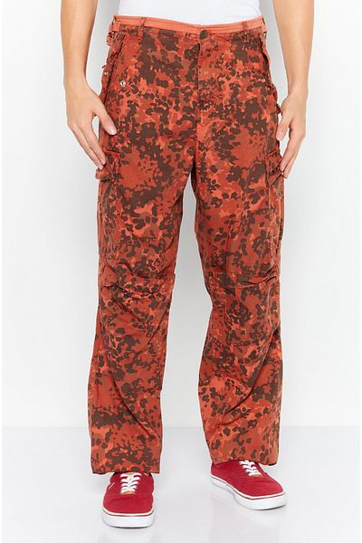 Diesel Men Regular Fit Camouflage Cargo Pants, Rust Combo