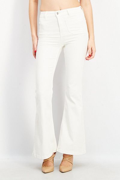 Don't Call Me Jennyfer Women Bootcut Fit Plain Denim Jeans, White
