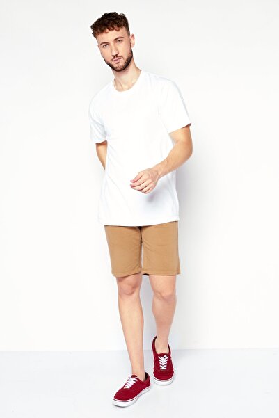 Nautica Men Slim Fit Plain Basic Shorts, Beige