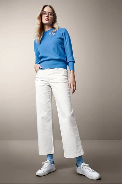 Tchibo Women Regular Fit Plain Stretchable Jeans, White