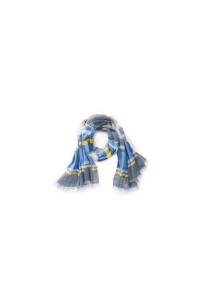 Tchibo Women Woven Scarf, Blue Combo