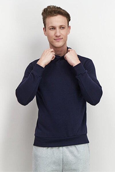 Baldinini سويت شيرت رجالي بغطاء للرأس وشعار العلامة التجارية بأكمام طويلة، با...