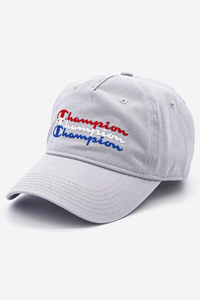 Champion Unisex Adjustable Embroidered Logo Cap, Medium Grey