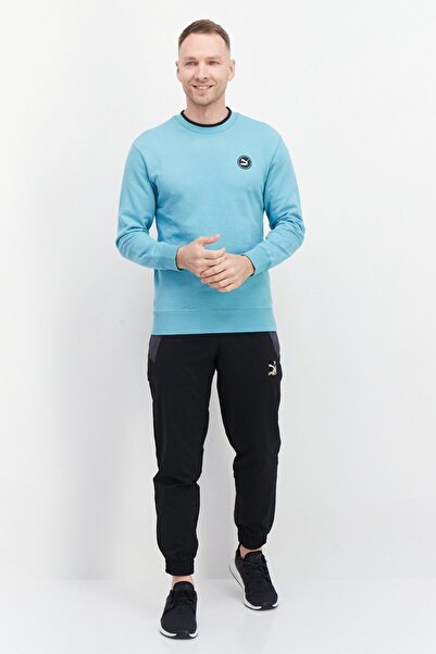 Puma Men Sportswear Fit Long Sleeves Running Sweatshirt, Turquoise