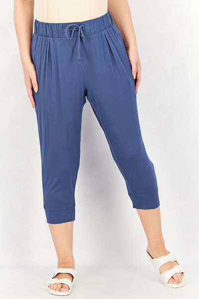 Tchibo Women Comfort Fit Solid Pull On Pants, Navy