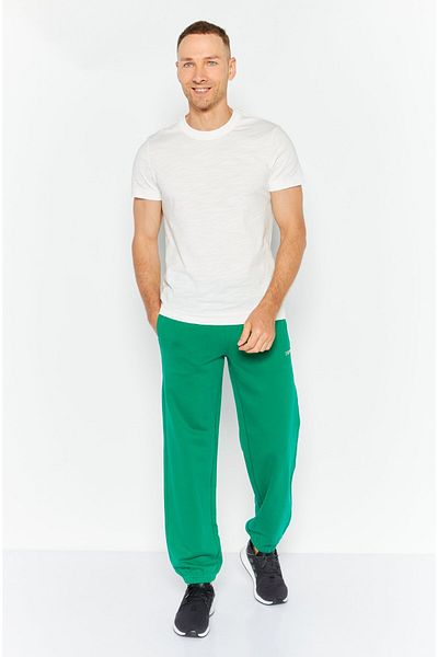 Esprit Men Regular Fit Brand Logo Sweatpants, Green