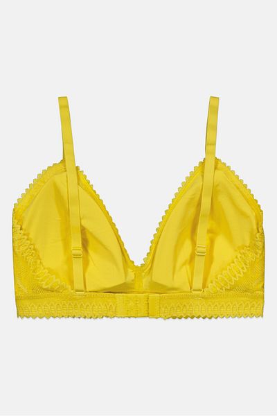 Etam Women Textured Lightly Padded Bra, Yellow