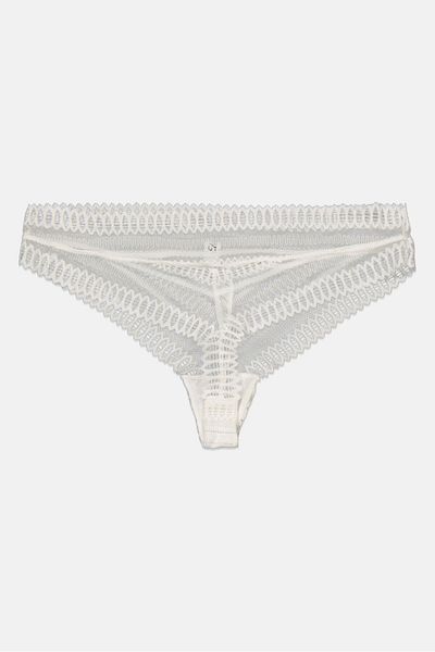 Etam Women Lace Pull-on Tanga Panty, White