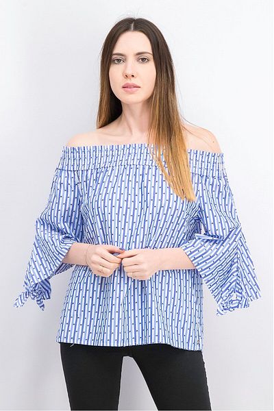 Scotch & Soda Women Off,shoulder Stripe Top, Blue