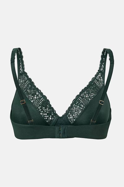 Tchibo Women Underwire Non Padded Lace Bra, Green