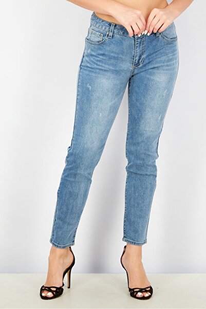Guess Women Straight Fit Wash Jeans, Blue