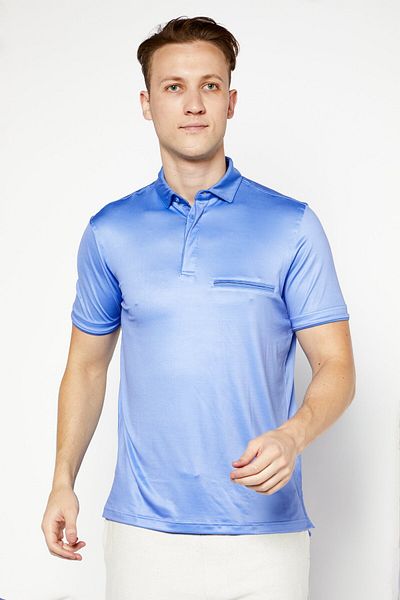 Head Men Sportswear Fit Short Sleeve Golf Polo Shirts, Periwinkle Blue