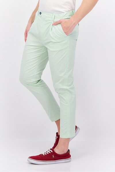 Sorbino Men Regular Fit Plain Chino Pants, Lime Green