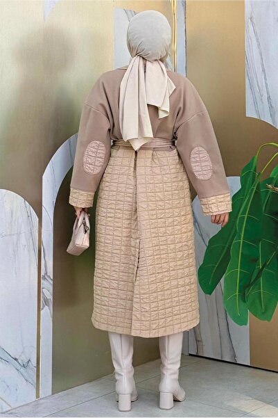 TRENDTESETTÜR Γυναικείο παλτό με καπιτονέ μινκ με ζώνη - T 3687