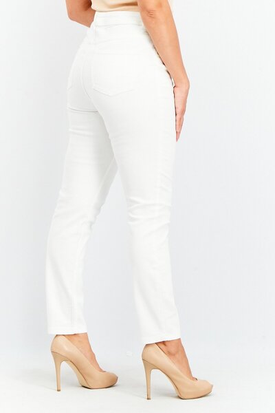 Tchibo Women Slim Fit Plain Stretchable Jeans, White