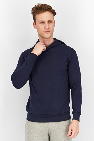 Baldinini Men Hooded Graphic Print Long Sleeves Sweatshirt, Blue and Forest