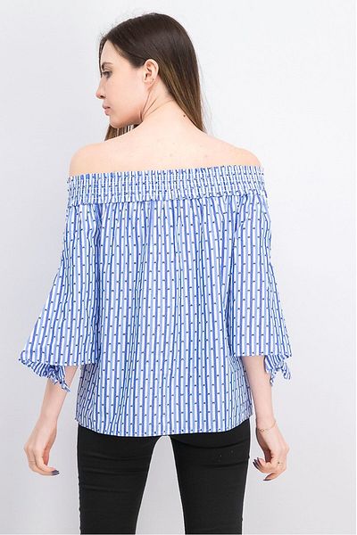 Scotch & Soda Women Off,shoulder Stripe Top, Blue