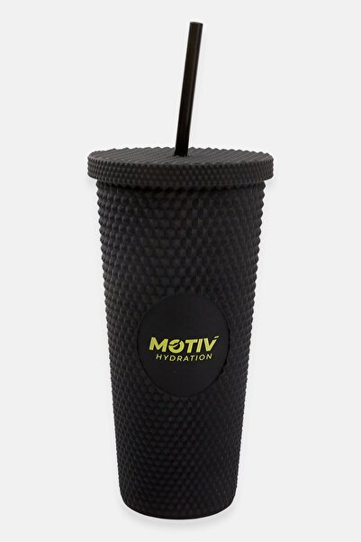 Motiv Studded Tumbler With Lid Straw, Black