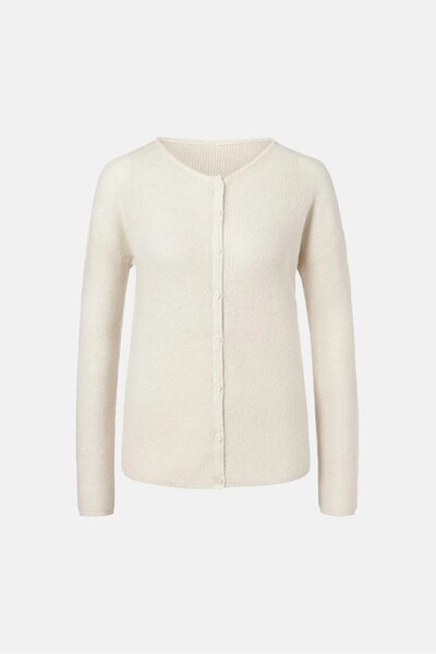 Tchibo Women Round Neck Double Sided Cardigan, Ivory