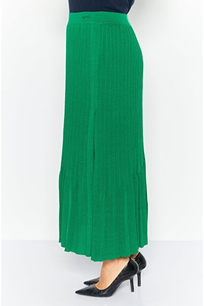 Esprit Women Textured Casual Maxi Skirt, Green