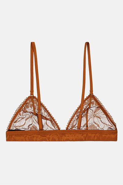 Etam Women Non Padded Lace Bra, Brown