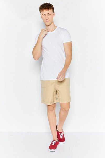 Esprit Men Plain Denim Short, Beige