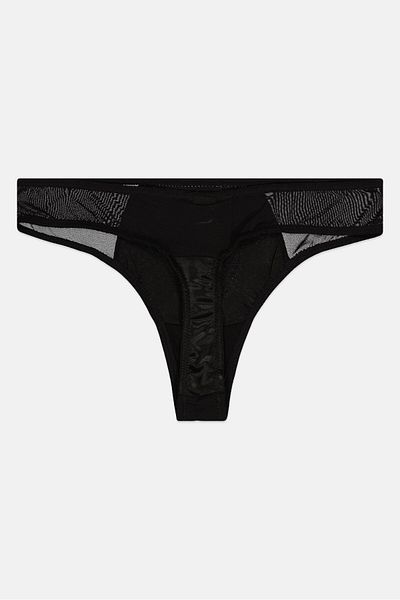 NA-KD Women Textured Pull On Thong, Black