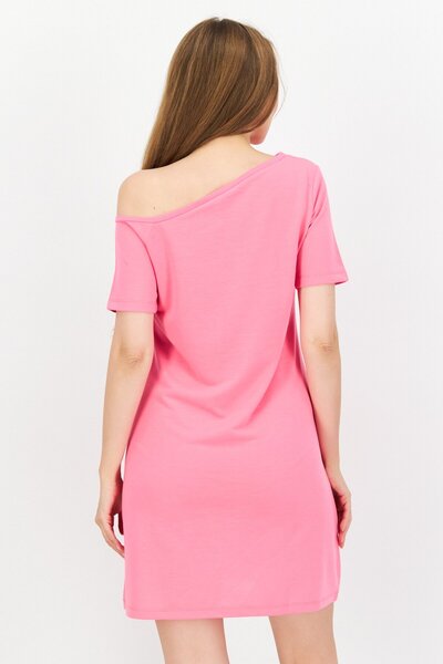 NA-KD Women Plain Midi Dress, Dark Pink