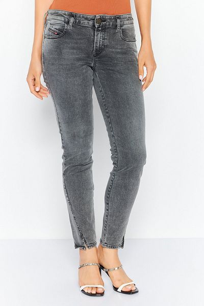 Diesel Women Slim Fit Washed D-jevel Jeans, Charcoal