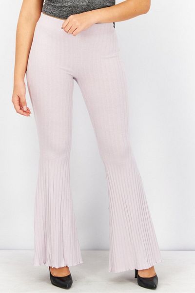 Don't Call Me Jennyfer Women Regular Fit Ribbed Wide Leg Pants, Purple Heather