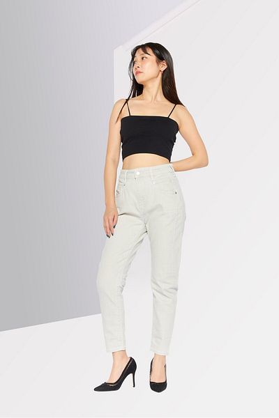 Diesel Women Boyfriend Fit Textured D-fazya Low Waist Jeans, Light Grey