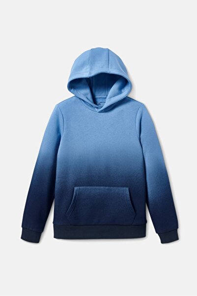 Tchibo سويت شيرت بغطاء رأس وأكمام طويلة للأولاد الصغار، أزرق