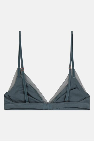 Etam Women Non Padded Wireless Plain Triangle Bra, Sage Green