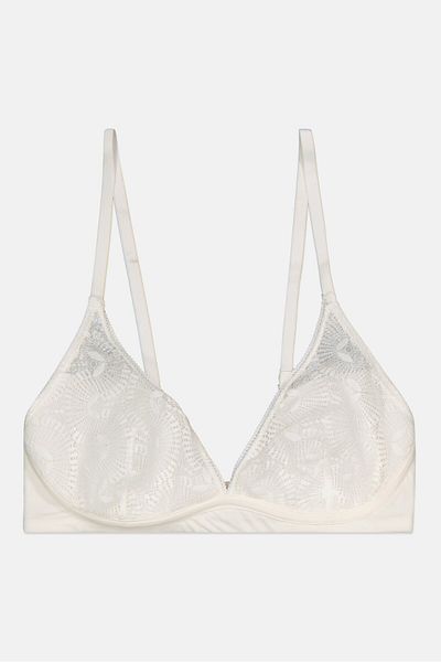 Etam Women Textured Lightly Padded Bra, White