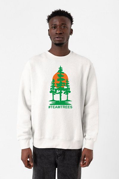 Tshirthane Ανδρικό φούτερ Mr Beast Team Trees White 2ip