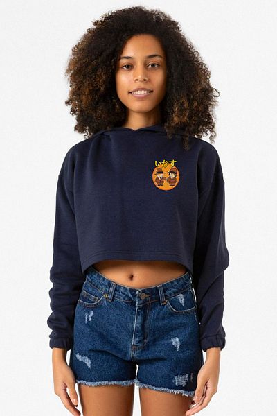 Tshirthane Dragon Ball Z Anime Cool Style Navy Blue Women's Crop Hoodie