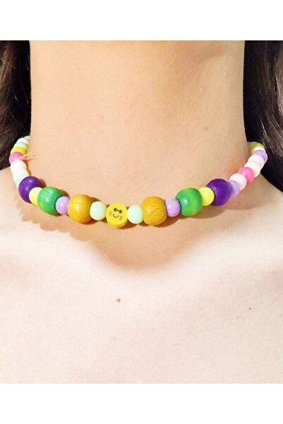 Monalisa Home قلادة الأطفال المزينة بالخرز الملون مع الرموز التعبيرية