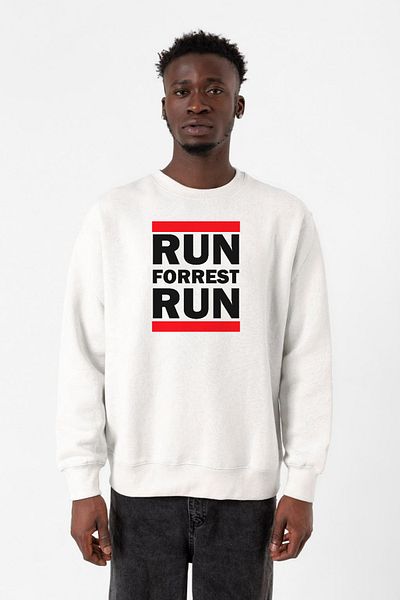 Tshirthane Forrest Gump Run Forrest Run Λευκό ανδρικό φούτερ 2ip