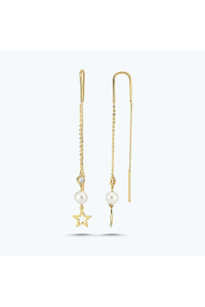 Altınbaş Pırlanta Incili Yıldız Küpe