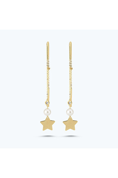 Altınbaş Pırlanta Incili Yıldız Küpe