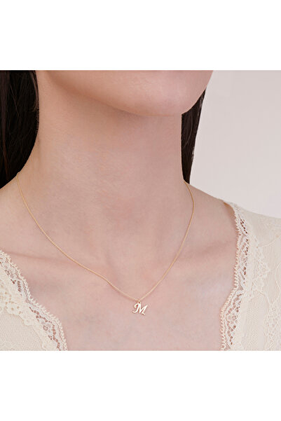 Altınbaş Altın M Harfi Kolye