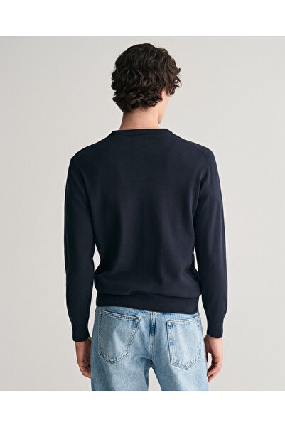 Gant Erkek Lacivert Regular Fit Bisiklet Yaka Kazak