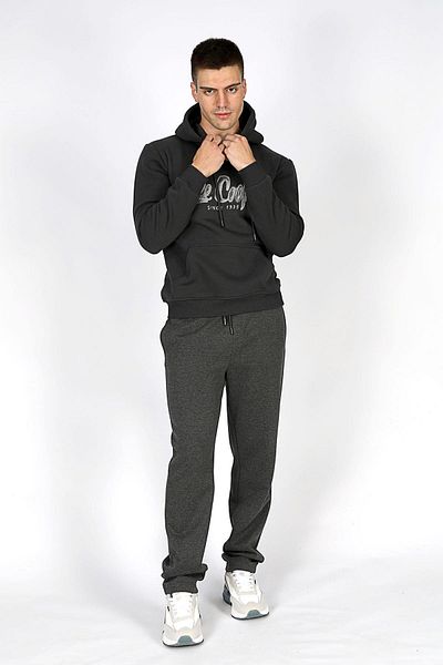 Lee Cooper Мъжки суитшърт с качулка Gregory, антрацитен
