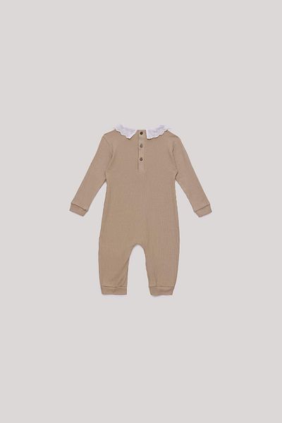 Tyess Basic Bg Store Baby Girl Beige Jumpsuit