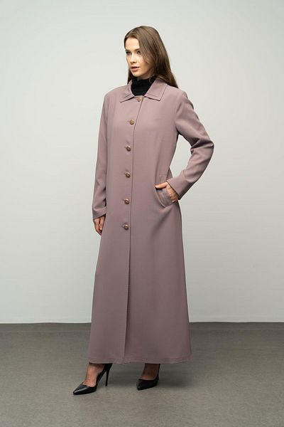 Olcay Plus Size Lined Pardoş - Kołnierzyk koszulowy, ścieg Punto, detal Vizon 6615