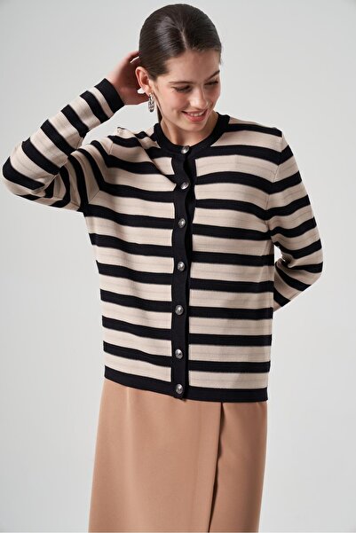 Nuss 1100 Striped Mercerized Cardigan