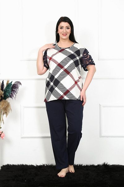 Akbeniz Plus Size Women's Pajamas Set - Short Sleeve, 5XL-8XL, 75003