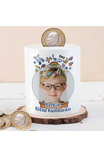 Genel Markalar Kişiye Özel İsim ve Fotoğraf Baskılı Kitap Birikim Kumbarası -...