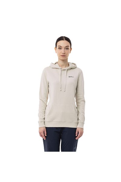Jack Wolfskin سويت شيرت نسائي بقلنسوة كريم أليس هودي